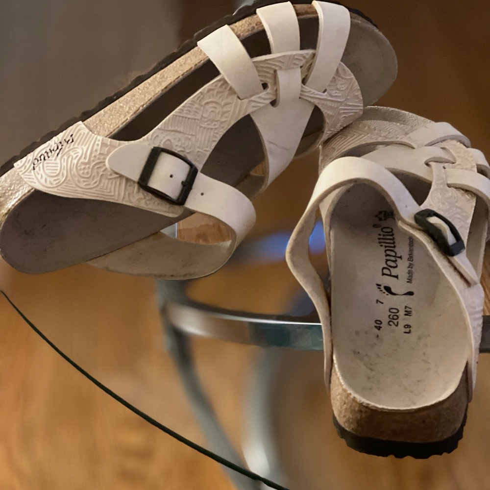Papillio Beige Sandals with Black Buckles - Picture 8 of 10
